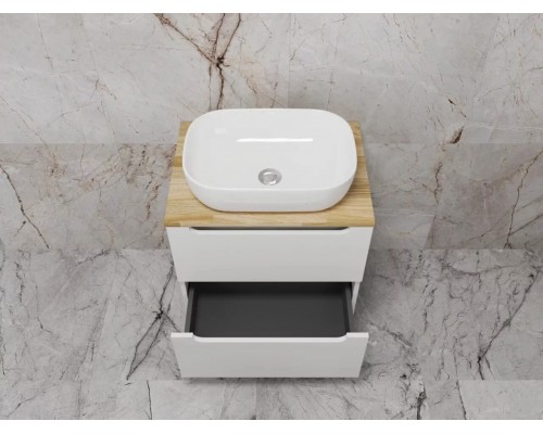 Тумба подвесная Бали 60 со столешницей, белый софт