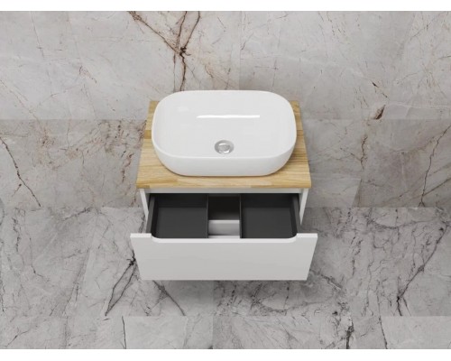 Тумба подвесная Бали 60 со столешницей, белый софт