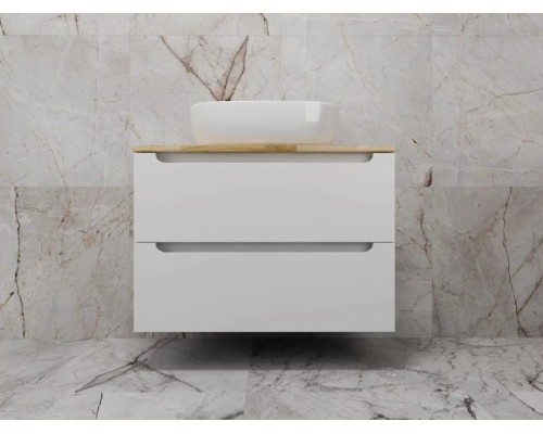 Тумба подвесная Бали 80 со столешницей, белый софт