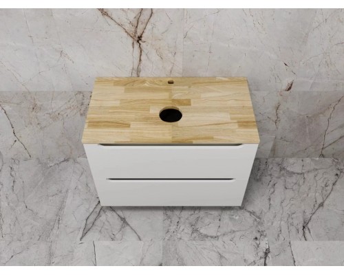 Тумба подвесная Бали 80 со столешницей, белый софт