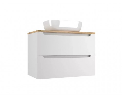 Тумба подвесная Бали 80 со столешницей, белый софт