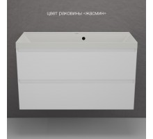 Тумба подвесная Манхэттен 100 Эмаль, с раковиной Asti 100, белый матовый