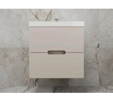 Тумба подвесная Матис 60 с раковиной ASTI 60 белый (2 ящика), крем