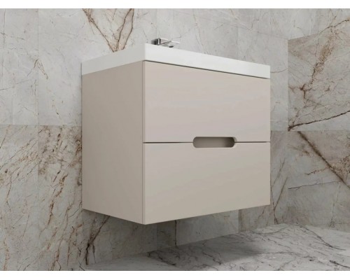 Тумба подвесная Матис 70 с раковиной Classic 70, крем