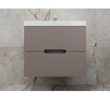 Тумба подвесная Матис 70 с раковиной Classic 70, тауп темный