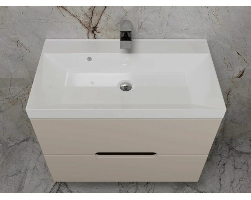 Тумба подвесная Матис 80 с раковиной Classic 80, крем