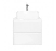 Тумба подвесная Монако 60 Plus со столешницей, осина бел/бел лакобель