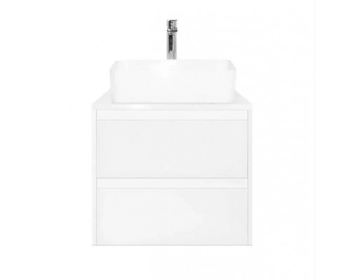 Тумба подвесная Монако 60 Plus со столешницей, осина бел/бел лакобель