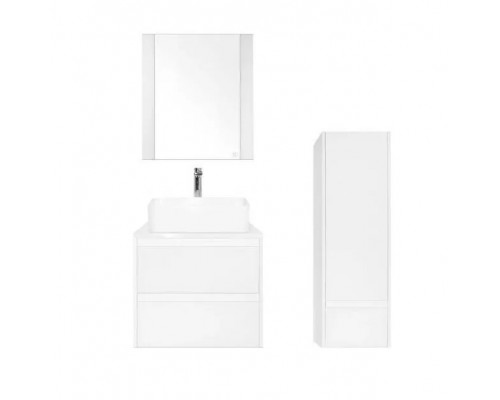 Тумба подвесная Монако 60 Plus со столешницей, осина бел/бел лакобель