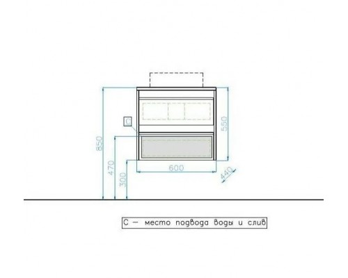 Тумба подвесная Монако 60 Plus со столешницей, осина бел/бел лакобель