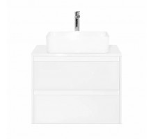 Тумба подвесная Монако 70 Plus со столешницей, осина бел/бел лакобель