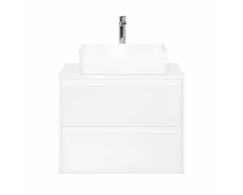 Тумба подвесная Монако 70 Plus со столешницей, осина бел/бел лакобель