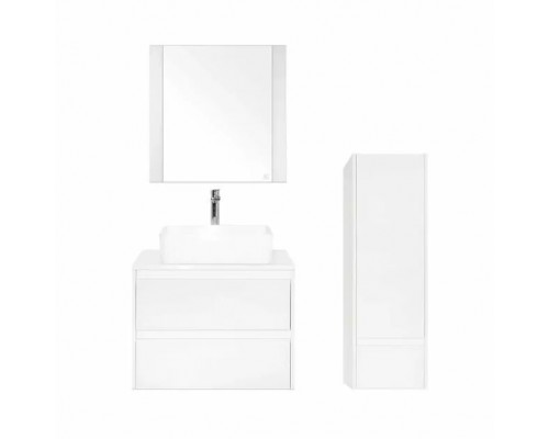 Тумба подвесная Монако 70 Plus со столешницей, осина бел/бел лакобель