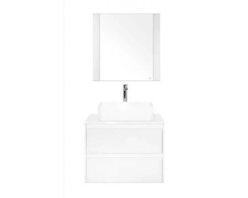 Тумба подвесная Монако 70 Plus со столешницей, осина бел/бел лакобель