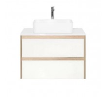 Тумба подвесная Монако 80 Plus со столешницей, ориноко/бел лакобель