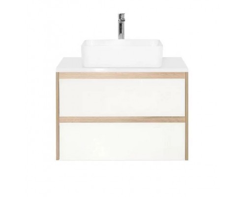 Тумба подвесная Монако 80 Plus со столешницей, ориноко/бел лакобель