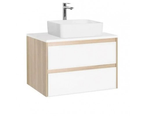 Тумба подвесная Монако 80 Plus со столешницей, ориноко/бел лакобель