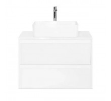 Тумба подвесная Монако 80 Plus со столешницей, осина бел/бел лакобель