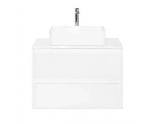 Тумба подвесная Монако 80 Plus со столешницей, осина бел/бел лакобель