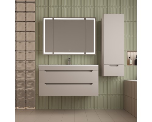 Тумба подвесная Остин 100 с раковиной Фортуна 100 белый, крем