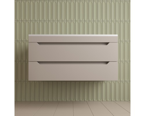 Тумба подвесная Остин 100 с раковиной Фортуна 100 белый, крем