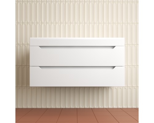 Тумба подвесная Остин 100 с раковиной Фортуна 100 кварц антрацит, белый