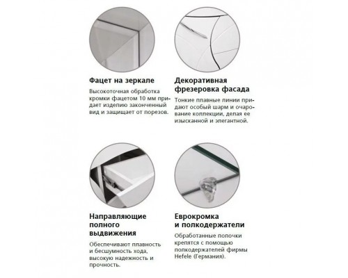 Тумба с раковиной Амелия 65 напольная, белая