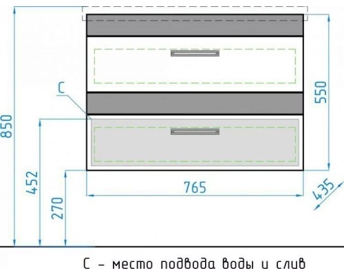 Тумба с раковиной Сакура 80 Люкс Plus подвесная, белая, венге