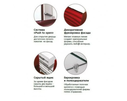 Тумба с раковиной Вероника 60 подвесная, белая