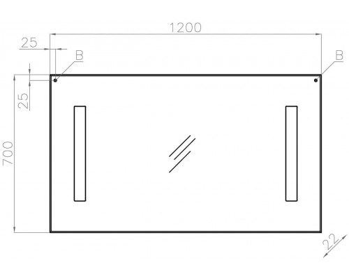 Зеркало LED 120х70 свет, белый