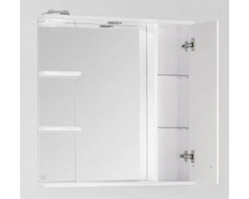 Зеркало со шкафчиком Ирис 75/С R свет, белый