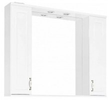 Зеркало со шкафчиком Олеандр-2 100/С свет, белый