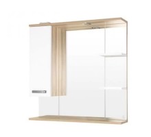 Зеркало со шкафчиком Styleine Ориноко 80/С L свет, белый/ориноко