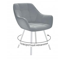 Стул DikLine 252 М поворотный, B22 GREY, ножки белые