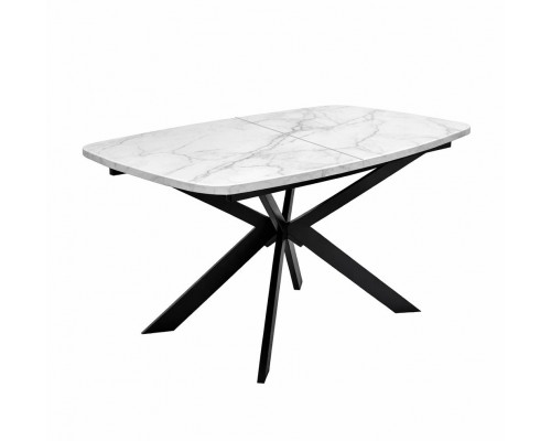 Стол DikLine B140 Мрамор Кристал белый/опоры черные