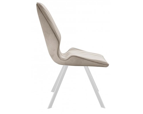 Стул DikLine 243 B03 BEIGE поворотный/ ножки белые Стул DikLine 243 B03 BEIGE поворотный/ ножки белые