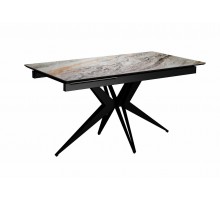 Стол DikLine DKS140 керамика Venetian Brown Light глянец, подстолье черное, опоры черные (2уп.)
