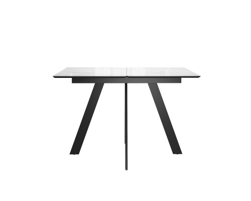 Стол DikLine DKD140 керамика 140(180)х80, Carrara Gloss (мрамор глянец белый), опоры черные (2уп.)