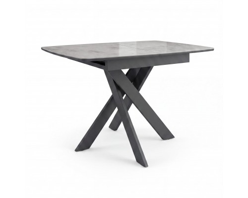 Стол DikLine DKB110, Керамика Italian Grey (глянец серый)/подстолье черное/опоры черные