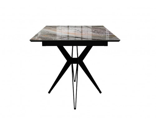 Стол DikLine DKS140 керамика Venetian Brown Light глянец, подстолье черное, опоры черные (2уп.)