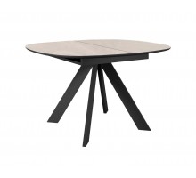 Стол DikLine BK100 Керамика Krater Perla (бежевый матовый)/подстолье черное/опоры черные