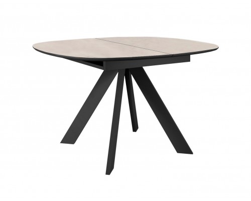 Стол DikLine BK100 Керамика Krater Perla (бежевый матовый)/подстолье черное/опоры черные Стол DikLine BK100 Керамика Krater Perla (бежевый матовый)/подстолье черное/опоры черные