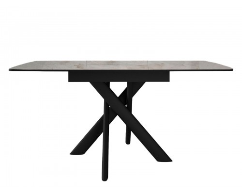 Стол DikLine DKB110, Керамика Italian Grey (глянец серый)/подстолье черное/опоры черные