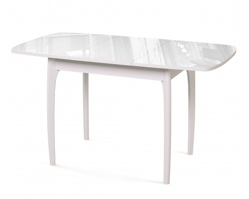 Стол DikLine M40 белый/стекло белое optiwhite Стол DikLine M40 белый/стекло белое optiwhite