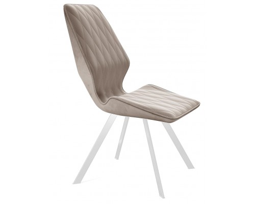 Стул DikLine 243 B03 BEIGE поворотный/ ножки белые Стул DikLine 243 B03 BEIGE поворотный/ ножки белые