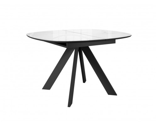 Стол DikLine BK100 Керамика Carrara Gloss (мрамор глянец белый)/подстолье черное/опоры черные