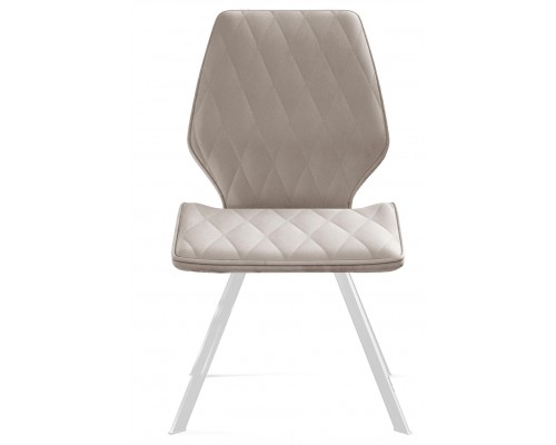 Стул DikLine 243 B03 BEIGE поворотный/ ножки белые Стул DikLine 243 B03 BEIGE поворотный/ ножки белые