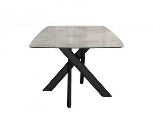 Стол DikLine DKB110, Керамика Italian Grey (глянец серый)/подстолье черное/опоры черные