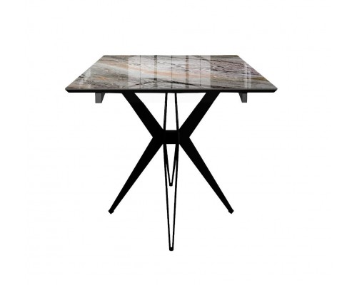 Стол DikLine DKS140 керамика Venetian Brown Light глянец, подстолье черное, опоры черные (2уп.)