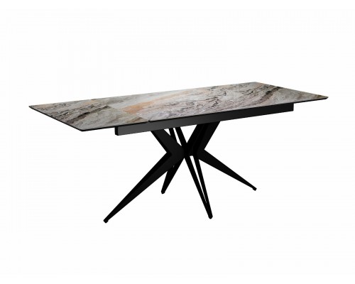 Стол DikLine DKS140 керамика Venetian Brown Light глянец, подстолье черное, опоры черные (2уп.)